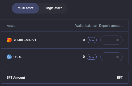 deposit assets on balancer